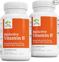 Terry Naturally BioActive Vitamin B - Aid Heart Health with Bioactive B Vitamins - Supplement with Folate & Calcium - B Complex Vitamin to Aid Nervous System Function - 60 Capsules (Pack of 2)