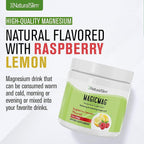 NaturalSlim MagicMag Magnesium Citrate Powder Drink for Relaxation, Stress, Constipation, Better Rest & Digestive Health, Magnesium Supplement for Women and Men, Raspberry Lemon 8oz