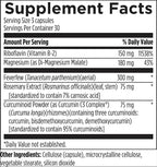 Designs for Health Migranol - Feverfew Supplement with Magnesium Malate, Curcumin (Turmeric) Extract, Rosemary + B2 Riboflavin - Non-GMO + Gluten Free (90 Capsules)