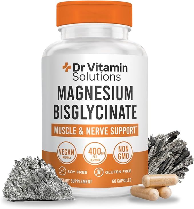 Magnesium Glycinate 400mg (Buffered Magnesium Bisglycinate Chelate) | Albion® Chelated Magnesium for Muscle & Nerve Support + Calm | High Absorption, Gentle on Stomach (1 Bottle, 60 Capsules)