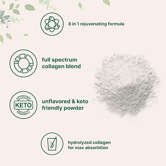 Micro Ingredients Multi Collagen Peptides Powder, 8oz – Hydrolyzed Type I,II,III,V,X with Biotin, Hyaluronic Acid, Vitamin C – Unflavored Collagen for Women & Men, Easy Dissolve, 20 Servings