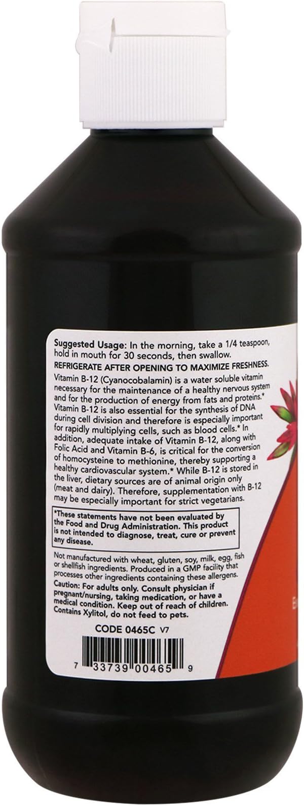 NOW Foods Vitamin B-12 Liquid, 8oz (Pack of 2)