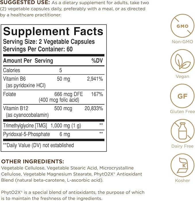 Homocysteine Modulators Solgar 120 VCaps