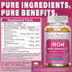 Iron Supplement for Women - High Absorption Iron Supplement with Vitamins C for Iron Level & Energy Support - Stomach Friendly Iron Softgels - Vegan | Non-GMO | Gluten Free | 60 Days Supply