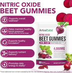 Super Beetroot Gummies, 8 in 1 Beet Root 4,000mg with Grape Seed Extract & CoQ10, Sugar Free - 90 Count (2)