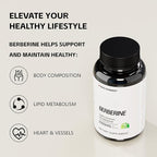 Berberine HCl Supplement with Ceylon Cinnamon & Citrus Bergamot – Botanical Formula for Daily Wellness – 120 Vegan Capsules