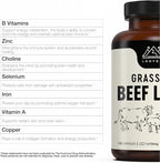 Lonvera Grass Fed Beef Liver Supplement – 3000mg Freeze Dried Desiccated Organs – Nutrient Source for Joints, Bones, Hair, Skin, Nails & Daily Energy – 120 Pasture-Raised Capsules - 90 Day Supply