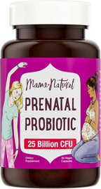 Mama Natural Prenatal Probiotics for Women – Gut & Immune Support for Pregnancy, Breastfeeding & Postpartum* | 25 Billion CFU, 12 Strain Probiotic & Prebiotic Blend to Support Mom and Baby