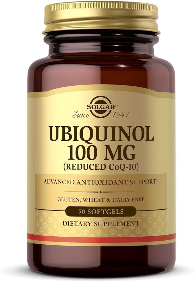 Solgar Ubiquinol 100 mg, 50 Softgels - Advanced Antioxidant Support - Reduced Coenzyme Q10 (CoQ-10) - Gluten Free, Dairy Free - 50 Servings