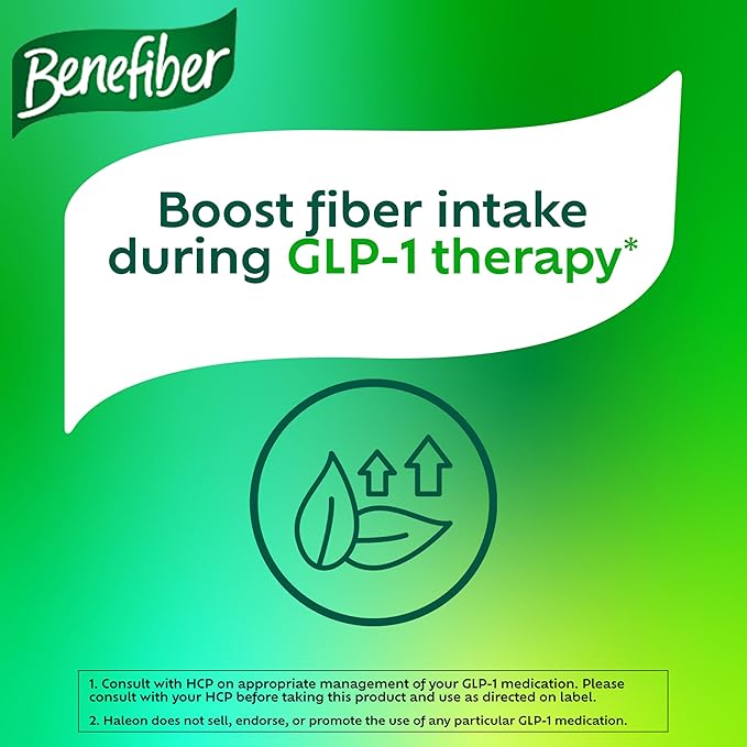 Benefiber Prebiotic GLP-1 Friendly Fiber + Supergreens Dietary Supplement Powder, Watermelon Lemonade Flavor, 8.8 oz (250g)