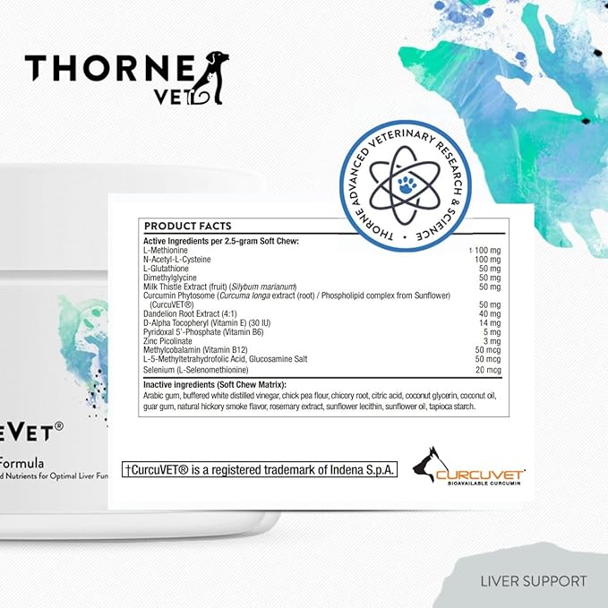 ThorneVET Liver Support – Liver Support for Small Animals: Dogs & Cats, 90 Soft Chews