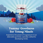 Kids Magnesium Gummies - Calm Relaxing Mg Citrate Supplement with Raspberry Flavor - Calm Magnesium Supplement for Nerve Health Muscles & Healthy Heart Support - Mag Citrate Gummies - 90 Count