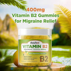 duwhot Vitamin B2 Gummies with Magnesium- Riboflavin 400mg for Migraine Relief & Headache Relief, B2 Vitamins Gummies for Adults & Kids, Vegan, 60 Chewable