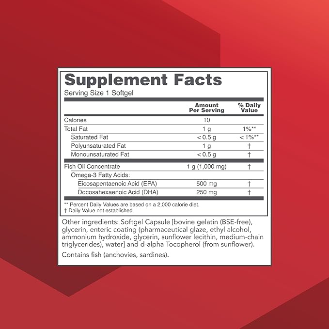 PROTOCOL FOR LIFE BALANCE Ultra Omega-3-500mg EPA & 250mg DHA - Fish Oil for Brain Support Heart & Nervous System Health - EPA DHA Omega Supplement - Non-GMO & Halal - 90 Softgels