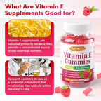 MEENCCD 2 Pack Vitamin E Gummies, 180 mg (400 IU) dl-Alpha, Daily Skin Support, Sugar-Free, Vegan, Non-GMO, Raspberry Flavor, 120 Count