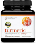 Youtheory Turmeric Extra Strength - 1,000 mg - Supports Brain, Muscle & Joint Health* - Contains Bioenhancers, Curcuminoids & Herbal Extracts - USP Verified - 60 Vegetarian Capsules (30-Day Supply)