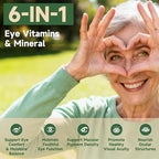 Eye Vitamin and Mineral Supplement Vision Support, 90 Capsules with Lutein and Zeaxanthin Vitamin C E Zinc Copper, Eye Health Supplements for Adults, 2 PCS