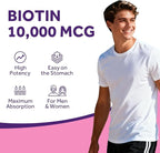 Doctor's Recipes Biotin 10,000mcg, High Potency Vitamin B7 for Hair, Skin & Nail Support, Non-GMO, Optimal Solutions Hair Vitamin with Biotin, for Women and Men, 120 Softgels
