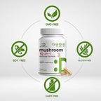 Organic 10-in-1 Mushroom Supplement, 240 Capsules – Lions Mane, Turkey Tail, Reishi, Cordyceps & More Mushroom Complex – Immune, Energy & Nootropic Brain Support – Non-GMO