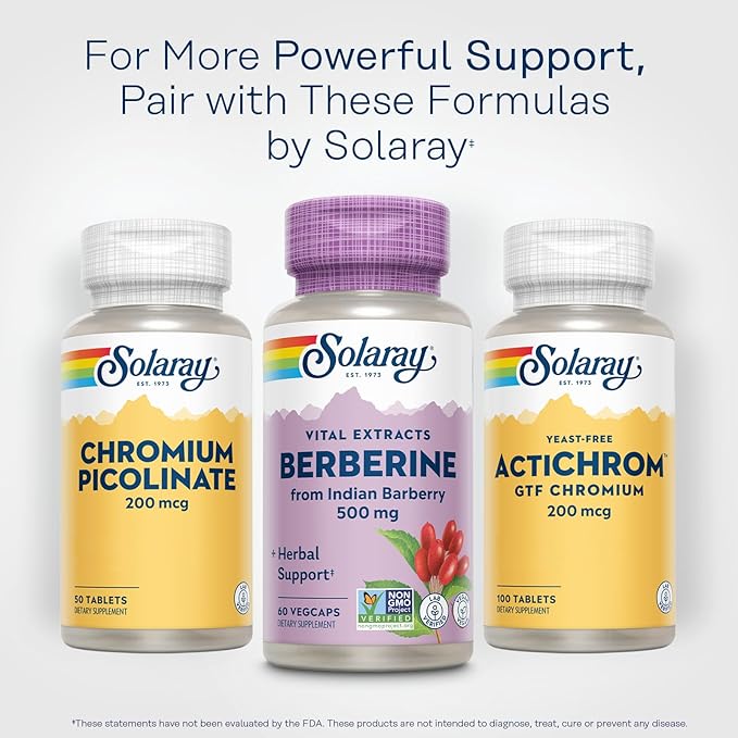 SOLARAY Berberine 500mg - Berberine Supplement for a Healthy, Active Lifestyle - with Berberine HCl from Indian Barberry - Vegan, Non-GMO, 60-Day Guarantee - 60 Servings, 60 VegCaps (60 CT)