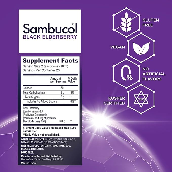 Sambucol Black Elderberry Syrup Original Formula, 7.8 Ounce Bottle