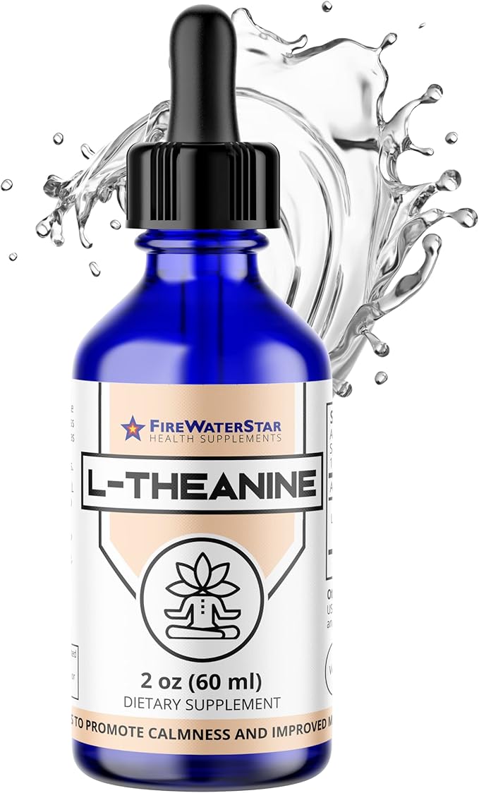 FWS L Theanine Liquid Drops, 200mg 99% Pure Bioactive L-Theanine, Organic, Natural, Vegan, Non GMO Helps to Promote Calmness, Relaxation, Improved Mood, Restful Sleep, for Adults and Kids