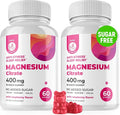 Magnesium Gummies Sugar-Free - Calm Magnesium Supplement for Children, Supports restful Sleep, Sugar-Free Magnesium Citrate Gummies for Kids & Adults (120 Count)