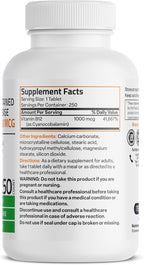 Bronson Vitamin B12 1000 mcg Sustained Release Premium Non GMO Tablets Supports Nervous System, Healthy Brain Function and Energy Production, 250 Count