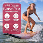 Inositol Gummies Supplement with Evening Primrose Oil for Women - 40:1 Ratio Myo-Inositol 2000mg & D-Chiro Inositol 50mg with VIT D3 B12 & Zinc, Sugar-Free for Natural Balance, Vegan (120ct)