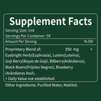 Herbal Liquid Drops, Natural Eyebright Herb Extract Support Eye Strain Relief, Dry Eye & Sight Care Support. 4oz-Original