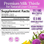 Milk Thistle Extract - Liver Cleanse Detox & Repair Formula - Natural Milk Thistle with Silymarin Marianum & Dandelion Extract - Natural Herbal Liver Health Supplement - Made in USA - 60 Capsules