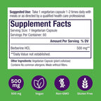 Paradise Herbs, Berberine Extract, 500 mg, Pure & Potent Berberine Supplement, Vegan, Non-GMO, Gluten Free, 60 Vegetarian Capsules (Pack of 2)
