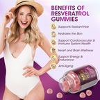 NAD Resveratrol Gummies, NAD Supplements for Women with Hydrolyzed Collagen, Grape Seed, and D-Biotin Support Antioxidant Action, Anti-Aging, Cell Regeneration & Energy, Sugar-Free, 60 Gummies