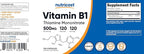 Nutricost Vitamin B1 (Thiamine) 500mg, 120 Capsules (Pack of 2)