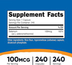 Nutricost Selenium Supplement 100mcg, 240 Capsules, Vegetarian, Gluten Free & Non-GMO