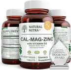 Natural Nutra Calcium Magnesium Zinc with Vitamin D3 - CMZ Supplement | Bone Strength, Immune Support, Muscle & Nerve Health - Cal-Mag Zinc Supplement - Digestion Support - 100 Tablets (Pack of 3)