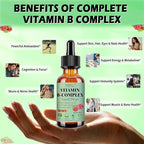2 Pack Vitamin B Complex Liquid Drops for Women Men & Kids, 15-in-1 VIT B Complex with Vitamin C B12 B6 B1 Niacin Folate Magnesium for Brain Nerve Neuropathy Energy Mood, Sublingual B-Complex Drops