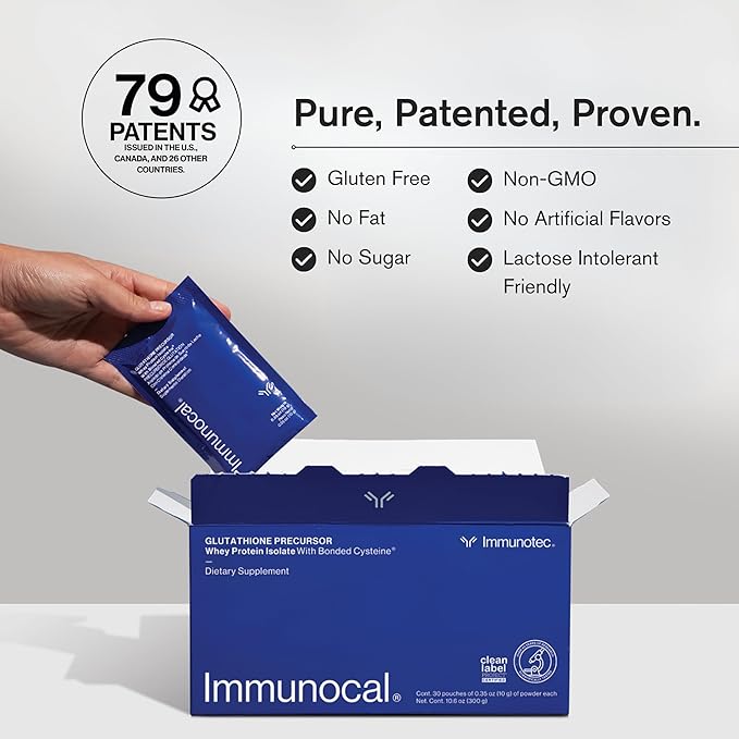 Immunocal Glutathione Precursor – Supports Natural Glutathione Production – Immune & Antioxidant Support, Cellular Health – Sugar-Free, Lactose-Free – 30 Servings