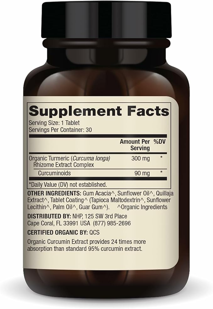 Dr. Mercola Organic Curcumin Extract - Supports Cellular Health & Antioxidant Activity - Micronized Curcuminoids - No Black Pepper - USDA Organic - 30 Tablets