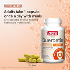 Jarrow Formulas Quercetin 500mg Capsules - 200 Veggie Caps - Supports Antioxidant Status, Cardiovascular Health & Immune Health - 200 Servings