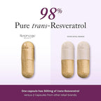 Reserveage Beauty, Resveratrol 500 mg, Antioxidant Supplement for Heart and Cellular Health, Supports Healthy Aging and Immune System, Paleo, Keto, 60 Capsules