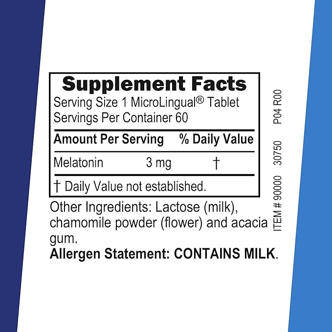 Superior Source Melatonin 3 mg - Healthy Sleep Support Supplement for Adults - Melatonin Formula with Chamomile Aids Relaxation & Restful Sleep - 60 Sublingual Dissolving Tablets