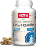 Jarrow Formulas Ashwagandha Capsules, 300 mg Supplement Supports Normalized Resistance to Mental and Physical Stress, 120 Veggie Capsules, 60 Day Supply