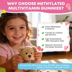 Kids Multivitamin Gummies with Omega-3 (Dha+Epa), Methylated B12 & Folate, B6, B2 & Elderberry, Vitamin D3, C, A, E, Zinc, Postbiotics, Choline | for Brain, Eye & Immune, Clean, Sugar Free, 60 Cts