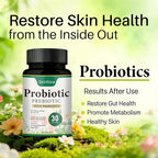 Skin Probiotics Gut-Skin Care Routine Supplement Face Probiotics, Non-GMO, Vegan - 60 Capsules