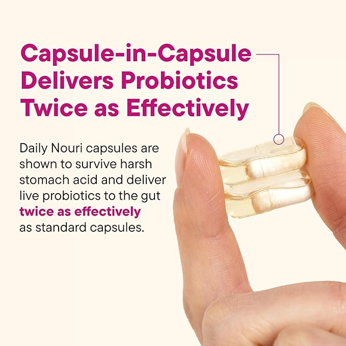 Daily Nouri Probiotics for Women | Vaginal Health + Urinary Tract Support | Vaginal pH & Microbiome Balance | 5 Clinically Studied Strains + Cranberry & Omega | 60-Day Supply