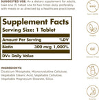 Biotin 300mcg Solgar 100 Tabs