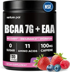 Sugar Free 7g BCAA + EAA Powder | Supports Muscle Recovery, Growth, Strength & Endurance – 9 Essential Amino Acids with L-Glutamine, Caffeine, Vitamin & Electrolyte for Energy & Hydration, Gluten Free