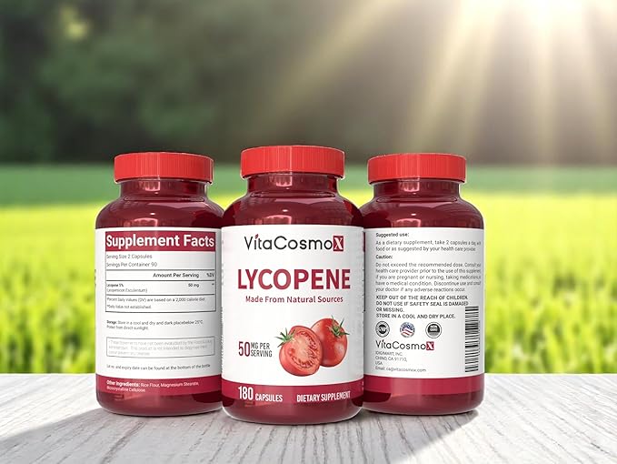 Lycopene 50mg Vegan Capsules, 180 Count, Plant-Based Antioxidant Support - 2 Packs