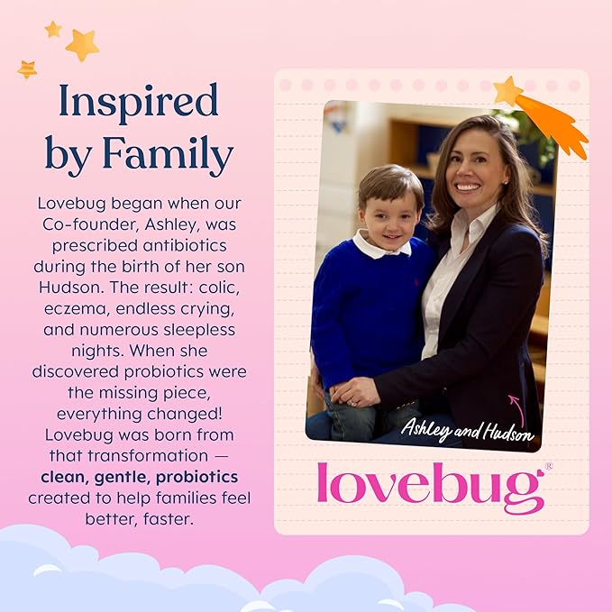 LOVEBUG Probiotics for Kids – Probiotic Chewables with Prebiotic Fiber for Age 4+,Daily Children's Gut Health & Digestive Support Supplement, Sugar-Free Berry Flavor, 30 Count